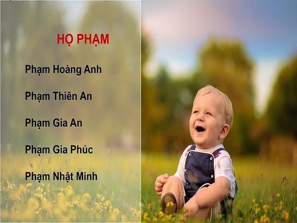 Cách đặt tên con họ Phạm hay và mang ý nghĩa tốt đẹp